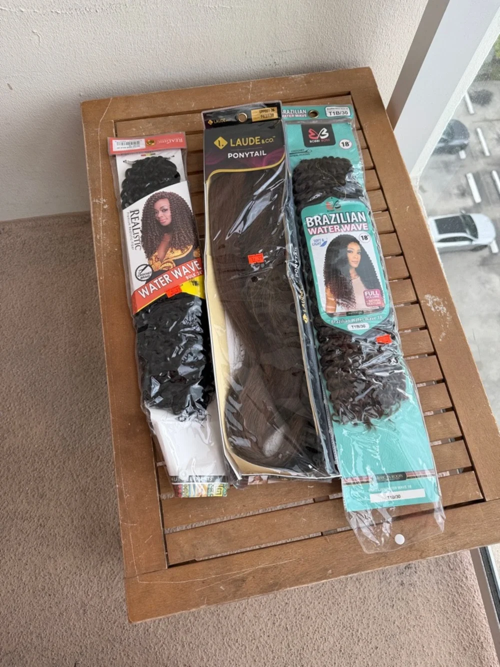 Mixed Pack ponytail hair Synthetic Water Wave Hair Extensions -